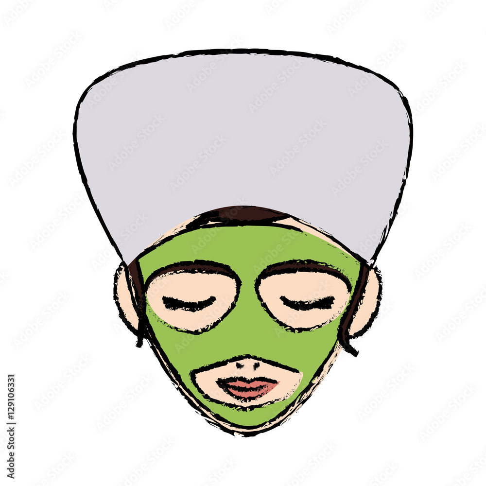 woman with towel on head spa icon image vector illustration woman with towel on head spa icon image vector illustration