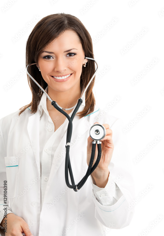 smiling female doctor with stethoscope