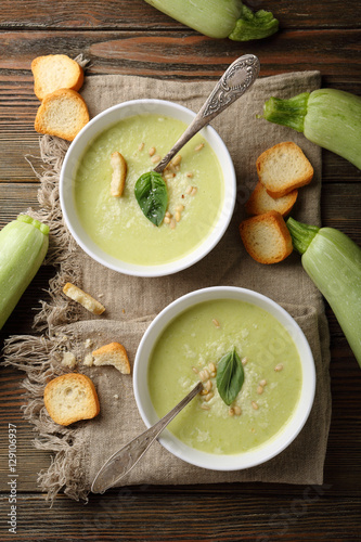 Rustic soup with zucchini