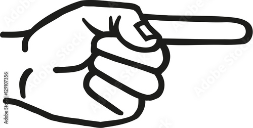 Hand with index finger to the right