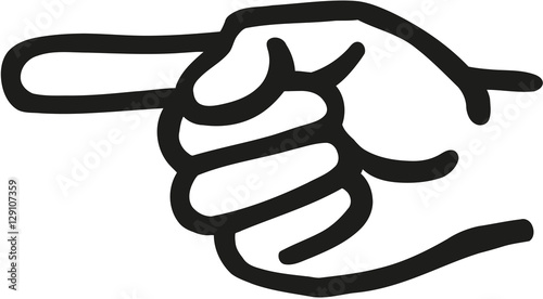 Hand with index finger to the left
