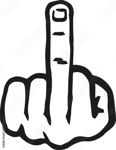 Hand with middle finger