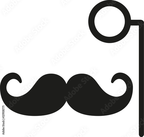Bilde på lerret Mustache with monocle