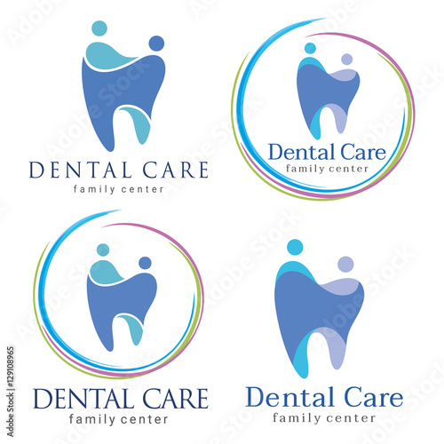 family dental. Abstract Vector illustration of teeth. Dental logo. Family dental clinic. Family dental logo icon vector