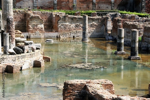 archaeological Ruins of the  ancient temple of Serapide, flooded by water,  Pozzuoli, Naples, Italy 
