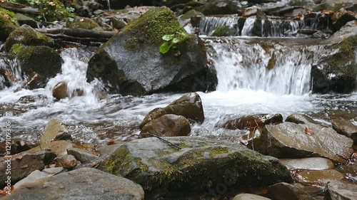 The flow of water in the rocks