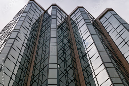 Keystoned Glass Enclosed Skyscraper Buildings