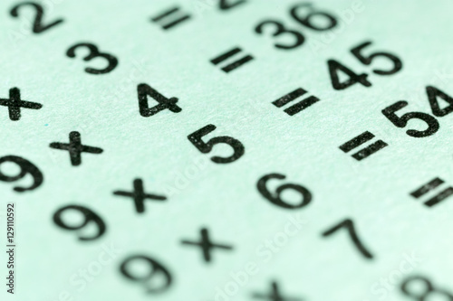 multiplication table as a background. macro