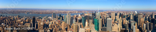 The panorama of New York from roof on sunny day