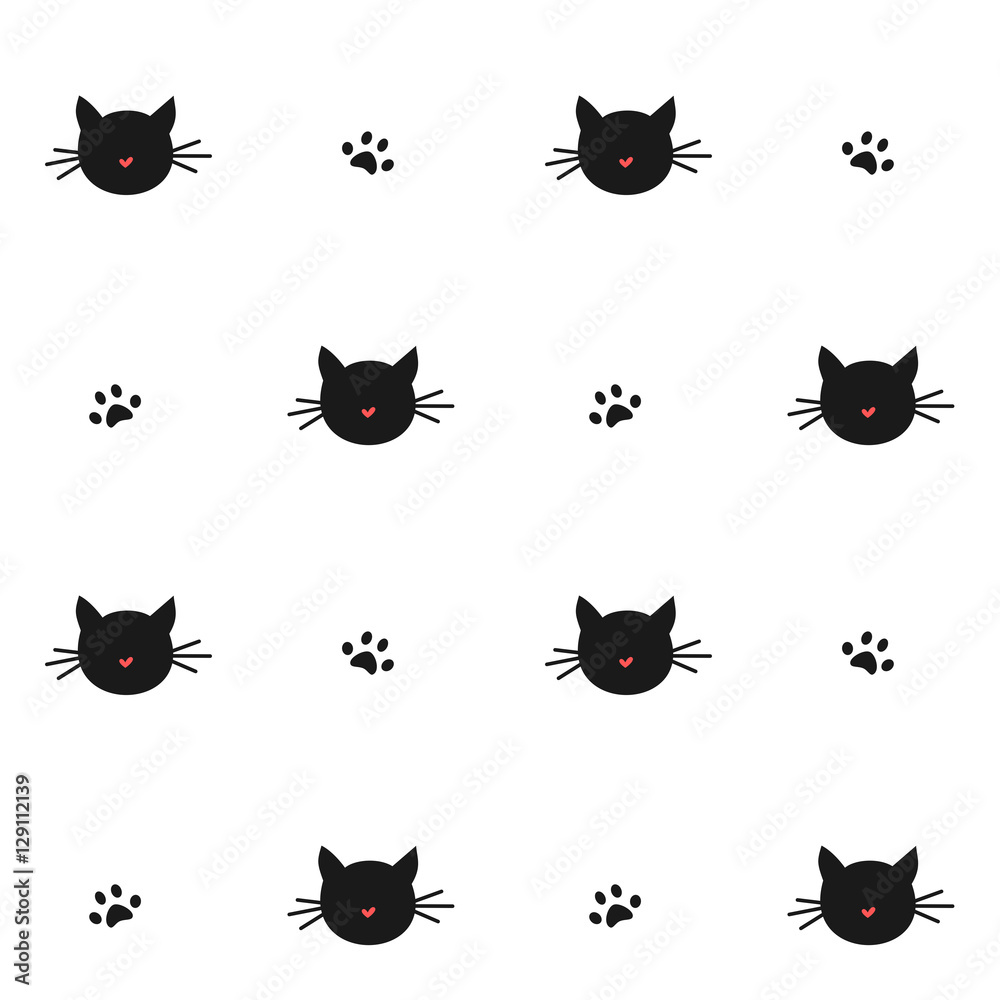 cute cats silhouette seamless vector pattern background illustration
cute cats silhouette seamless vector pattern background illustration