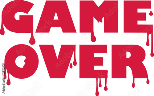 Game over with blood drops