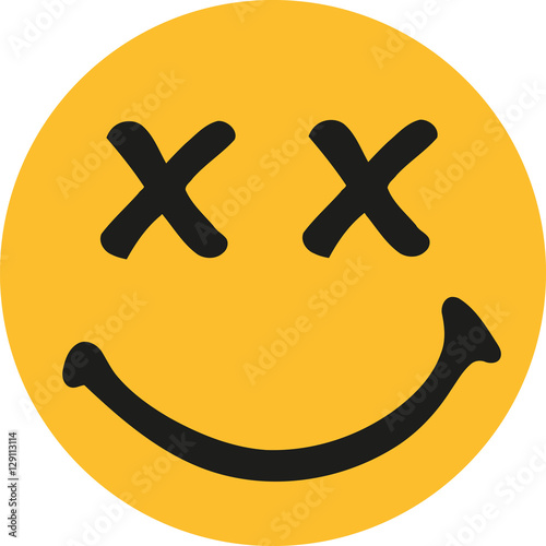 Yellow smiley with x-rated eyes