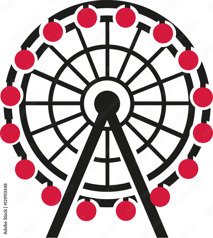 Ferris wheel with red gondola Ferris wheel with red gondola