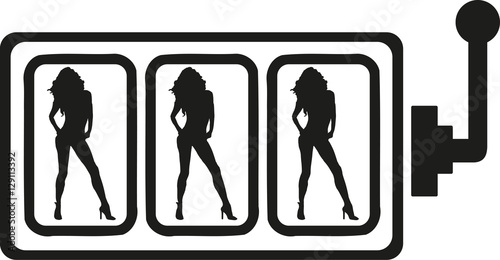 Slot machine - gambling hot women