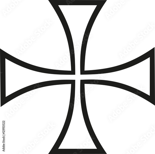Thin iron cross outline