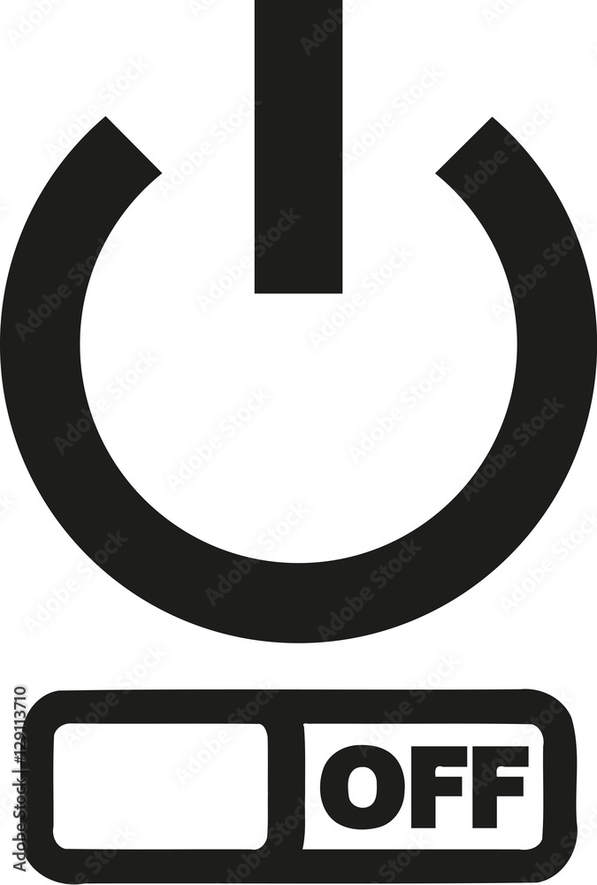 Thin power button with off symbol Thin power button with off symbol