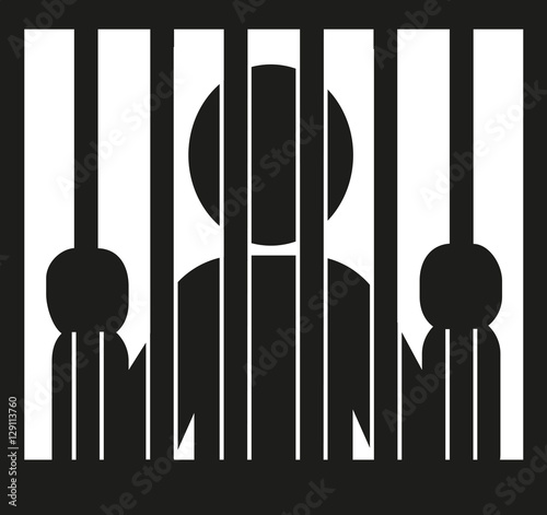 Prisoner. Behind bars icon.