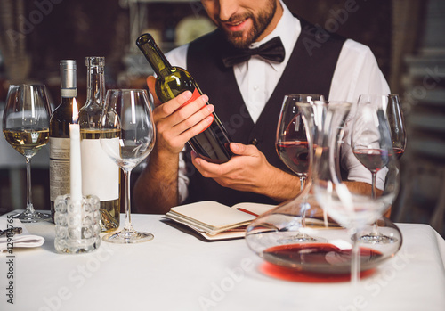 Wine variety in hands of sommelier