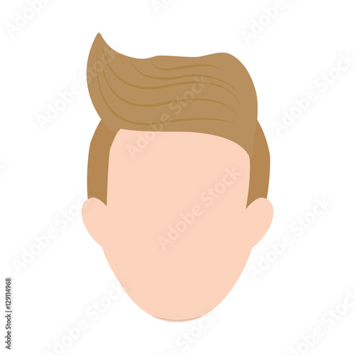 man face with hipster hairstyle icon over white background. colorful design. vector illustration