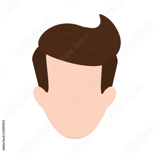 man face with hipster hairstyle icon over white background. colorful design. vector illustration