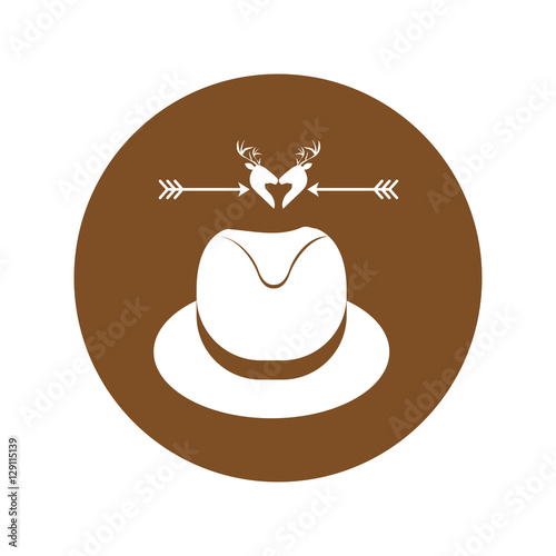 circle frame with hat icon inside over white background. hipster style design. vector illustration