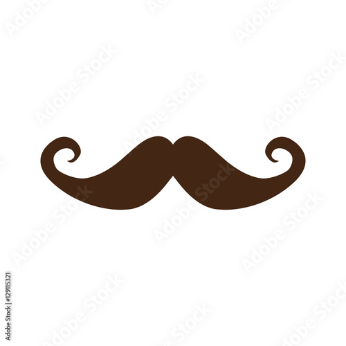 mustache icon over white background. hipster style design. vector illustration