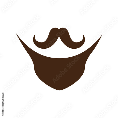 mustache and beard icon over white background. hipster style design. vector illustration