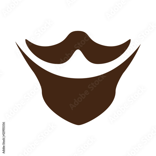 mustache and beard icon over white background. hipster style design. vector illustration