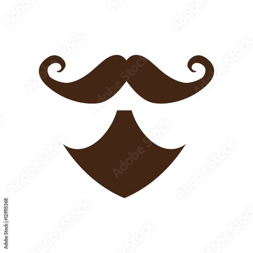 mustache and beard icon over white background. hipster style design. vector illustration