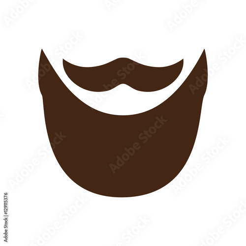 mustache and beard icon over white background. hipster style design. vector illustration