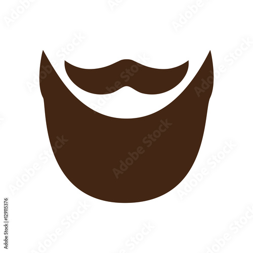 mustache and beard icon over white background. hipster style design. vector illustration