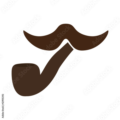 mustache and pipe icon over white background. hipster style design. vector illustration