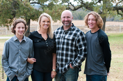 Portrait of cute family of four