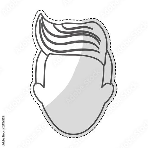 man face with hipster hairstyle over white background. vector illustration