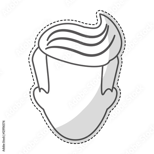 man face with hipster hairstyle over white background. vector illustration
