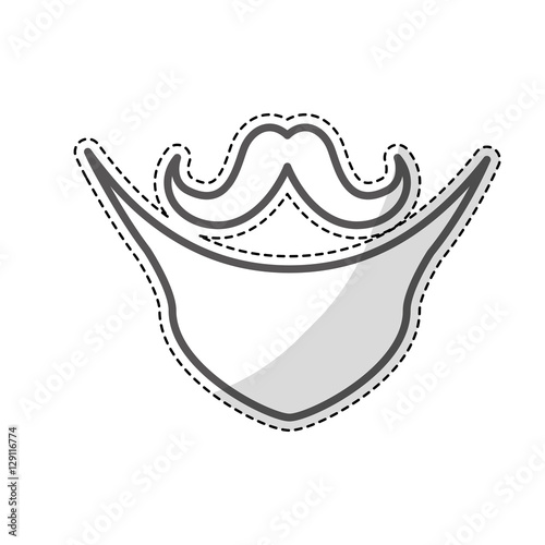 mustache and beard icon over white background. hipster style design. vector illustration