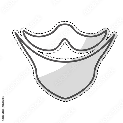 mustache and beard icon over white background. hipster style design. vector illustration