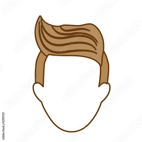 man face with hipster hairstyle over white background. colorful design. vector illustration
