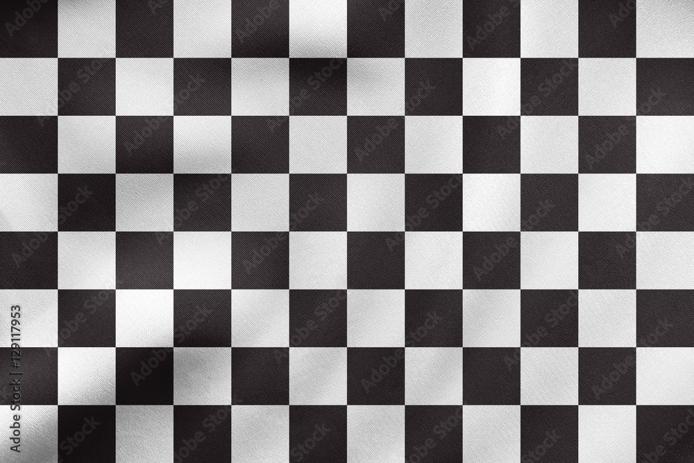 Checkered racing flag waving, real fabric texture Checkered racing flag waving, real fabric texture