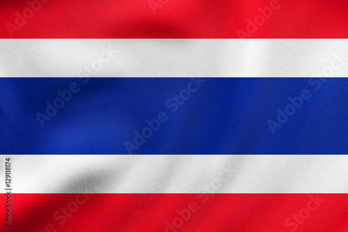Flag of Thailand waving, real fabric texture