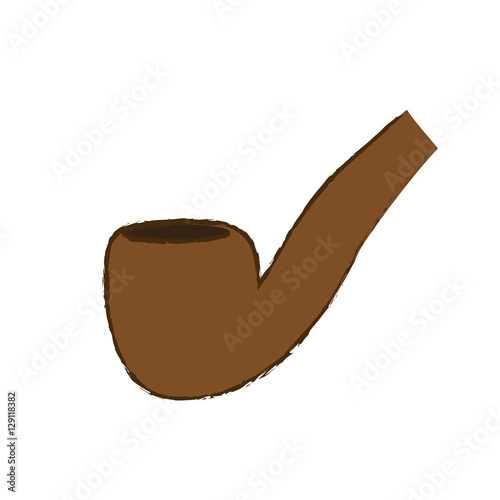 smoking pipe icon image vector illustration design 
