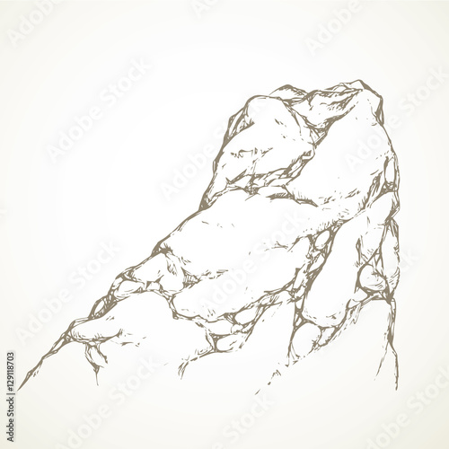 Cliff. Vector drawing