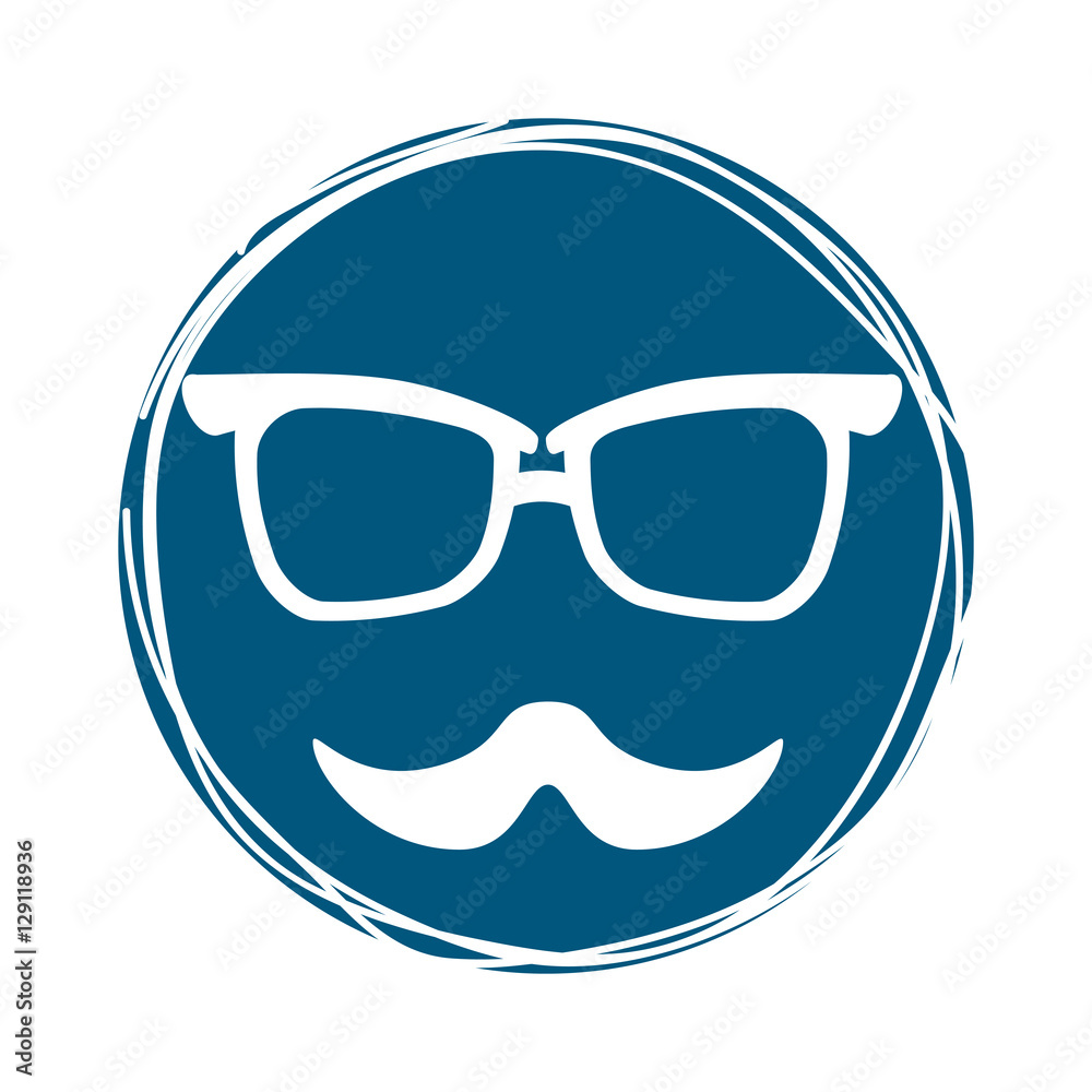 hipster manblue tone emblem icon image vector illustration design hipster manblue tone emblem icon image vector illustration design