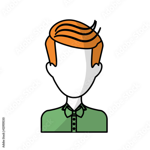 man face with hipster hairstyle over white background. colorful design. vector illustration