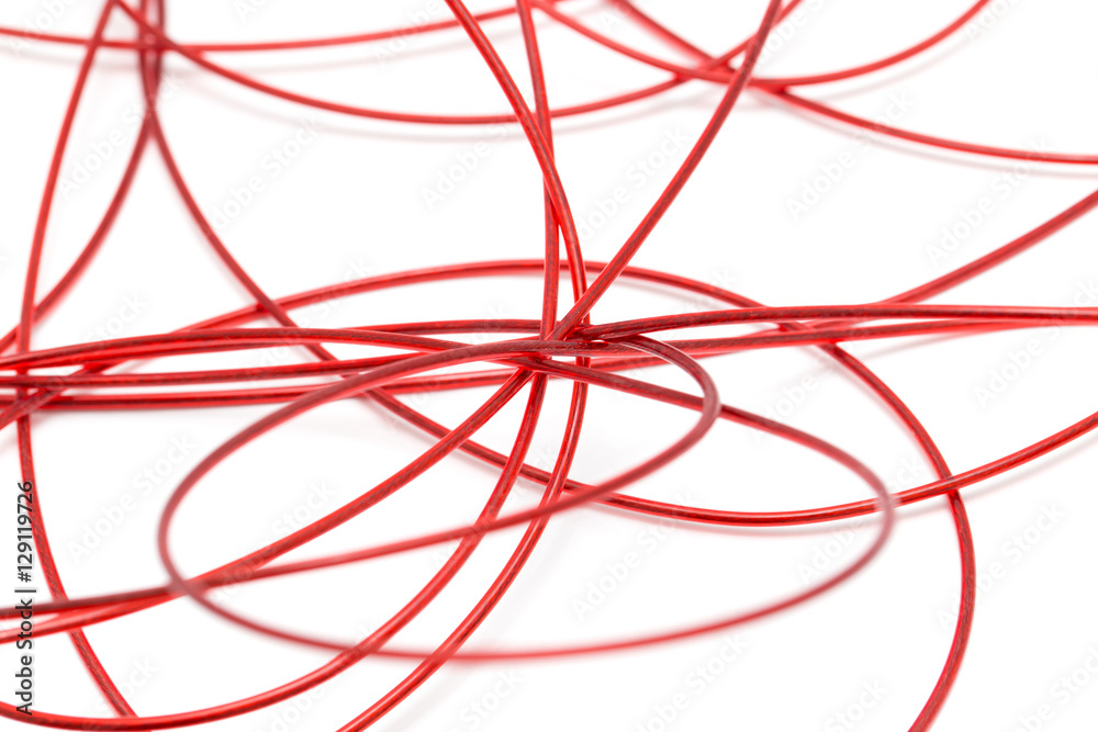 red wire on a white background red wire on a white background