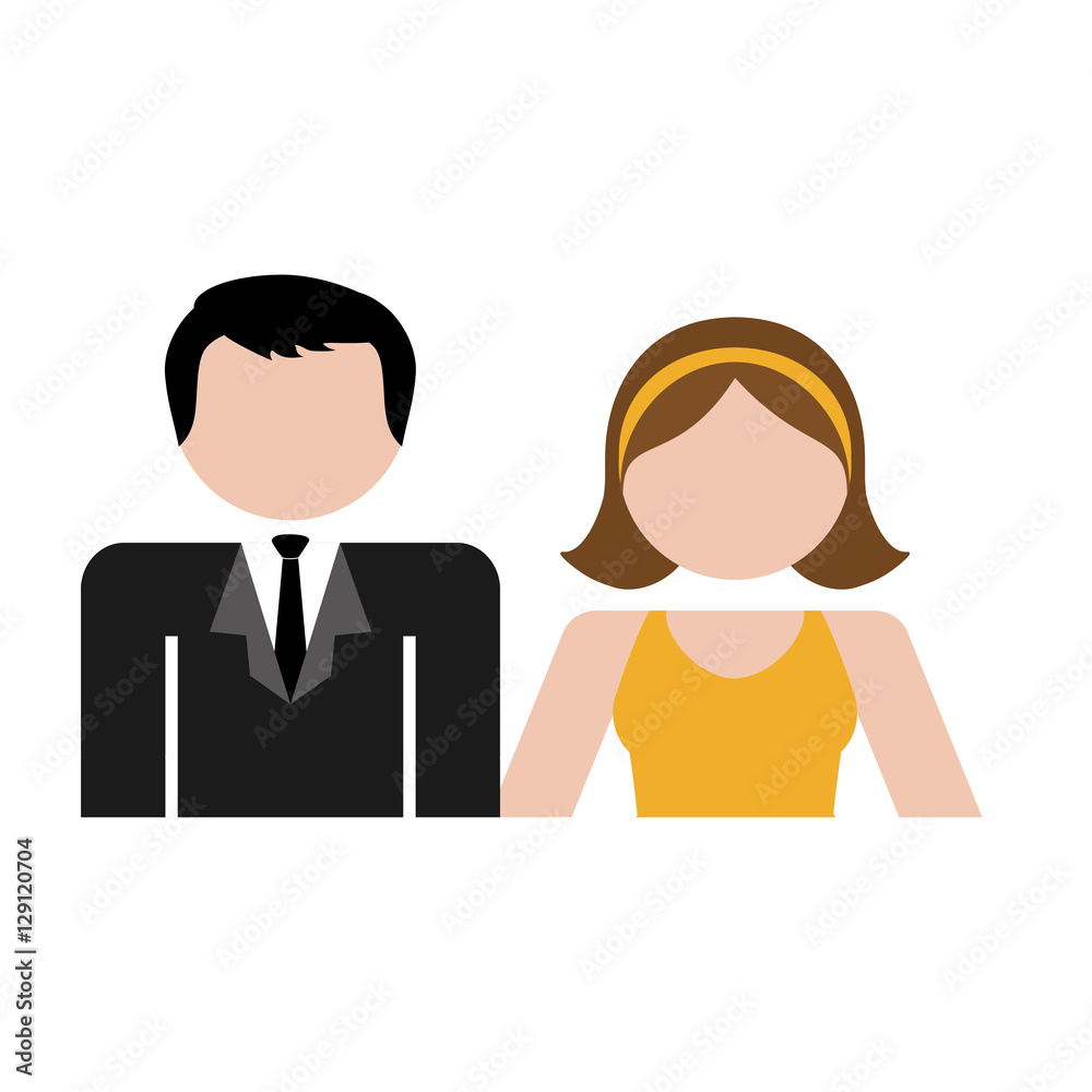 Fototapeta premium couple man and woman icon image vector illustration design 