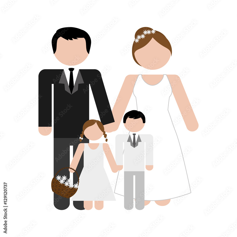 Fototapeta premium wedding traditional family icon image vector illustration design 