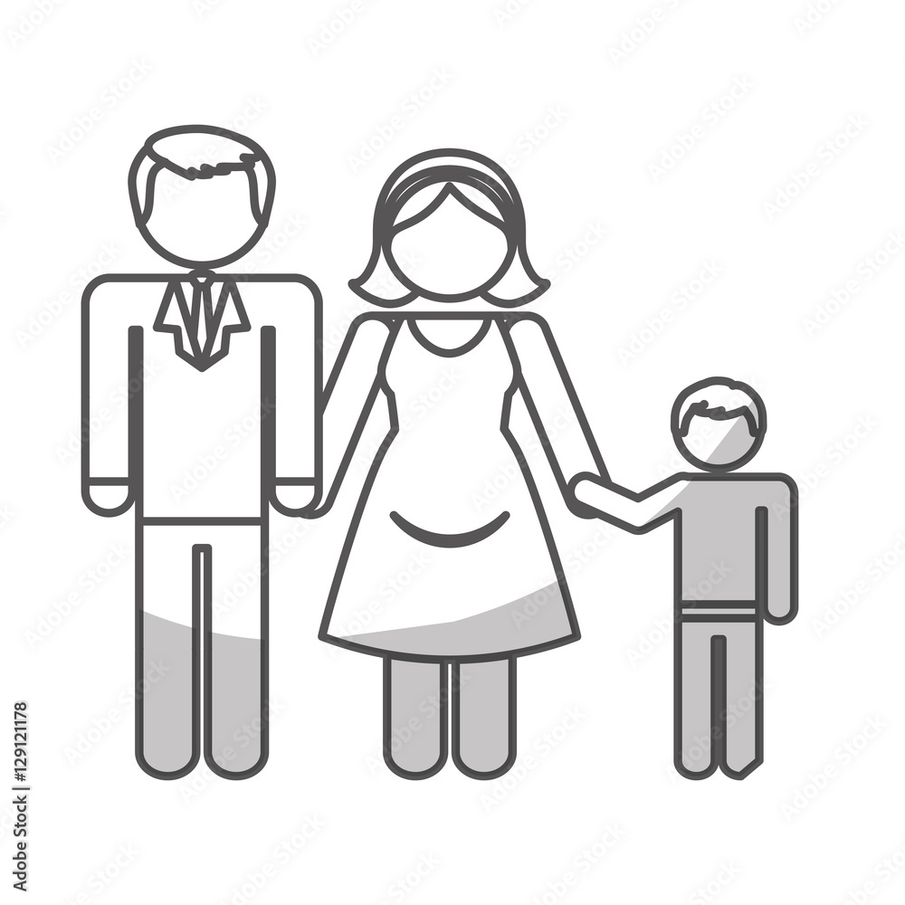 family of parents and kids icon over white background. pictogram design. vector illustration family of parents and kids icon over white background. pictogram design. vector illustration
