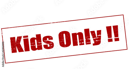 Stamp with text kids only inside, vector illustration