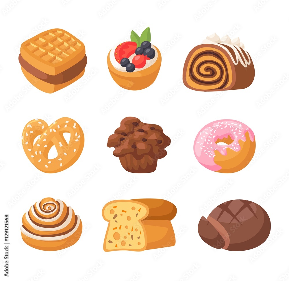 Cookie cakes isolated vector. Cookie cakes isolated vector.